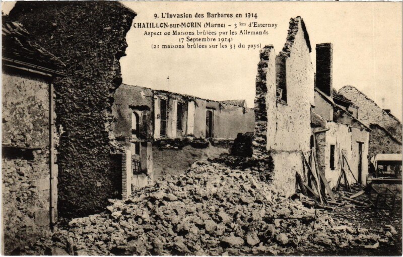 Carte postale ancienne Militaire - Chatillon-sur-Morin - 3 km d'Esternay à Esternay