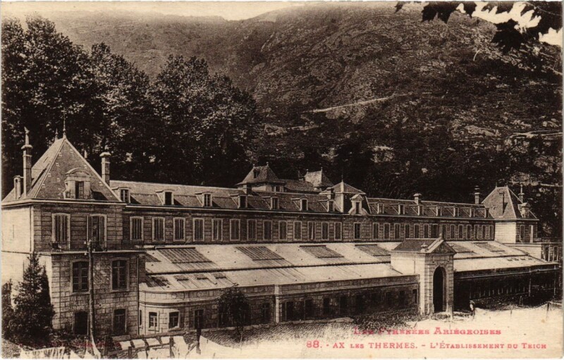 Carte postale ancienne Ax les Thermes- Etablissement Thermal du Teich France à Ax-les-Thermes