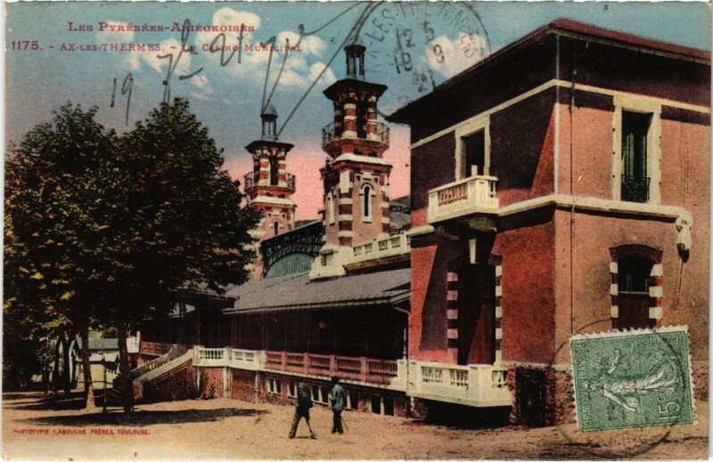 Carte postale ancienne Ax les Thermes- Le Casino Municipal France à Ax-les-Thermes