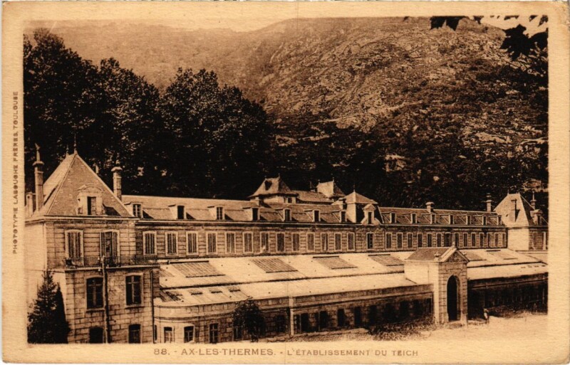 Carte postale ancienne Ax les Thermes- Etablissement Thermal du Teich France à Ax-les-Thermes