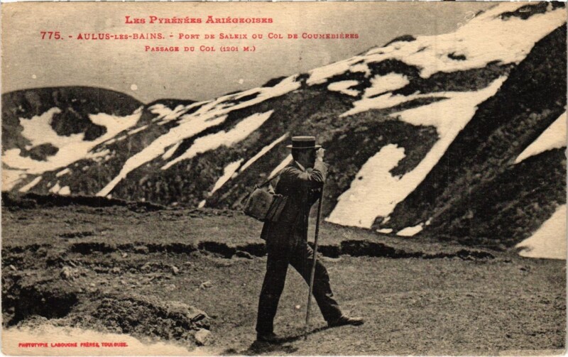 Carte postale ancienne Aulus- Port de Saleix ou Col de Coumebieres France