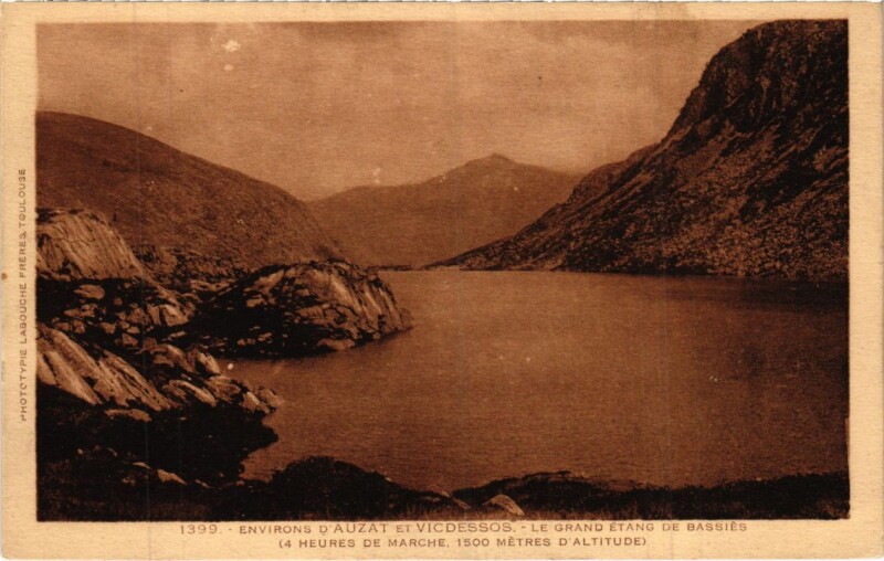 Carte postale ancienne Le Grand etang de Bassies France