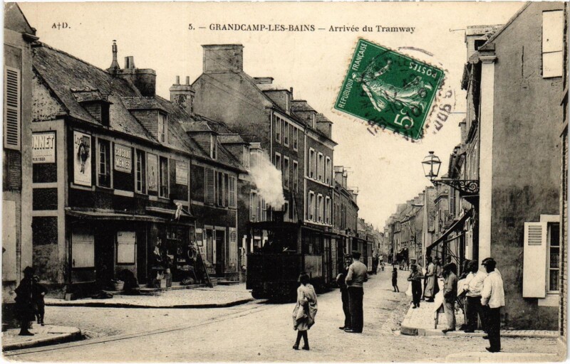 Carte postale ancienne Grandchamp les Bains Tram Vapeur à Grandchamp