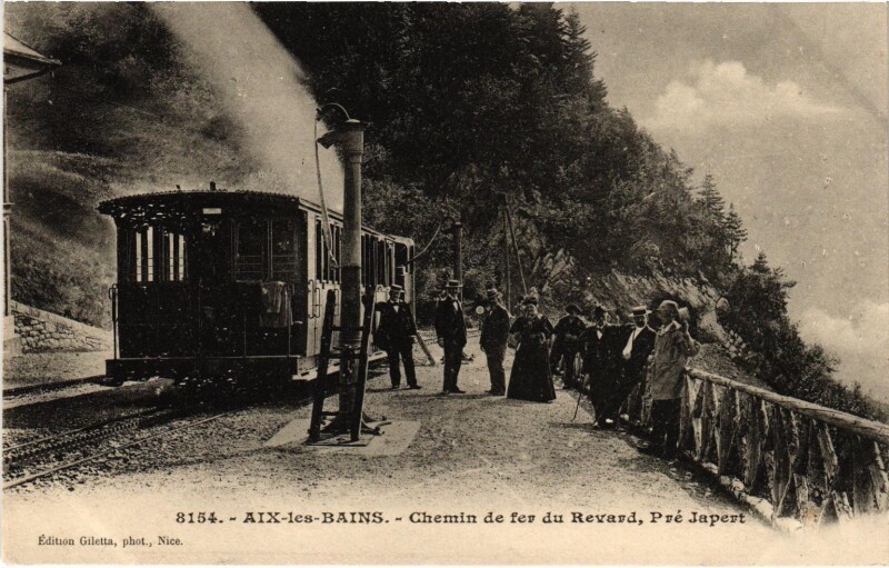 Carte postale ancienne Aix-les-Bains Chemin de fer du Revard Tram Vapeur à Aix-les-Bains