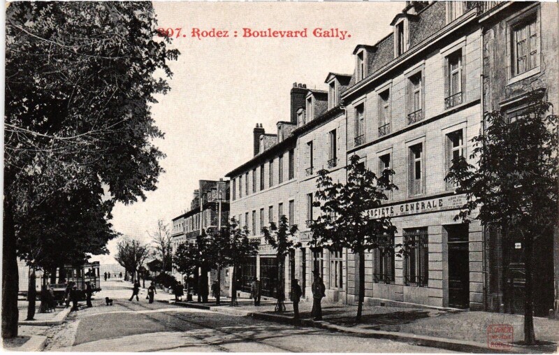 Carte postale ancienne Rodez - Boulevard Gally à Rodez
