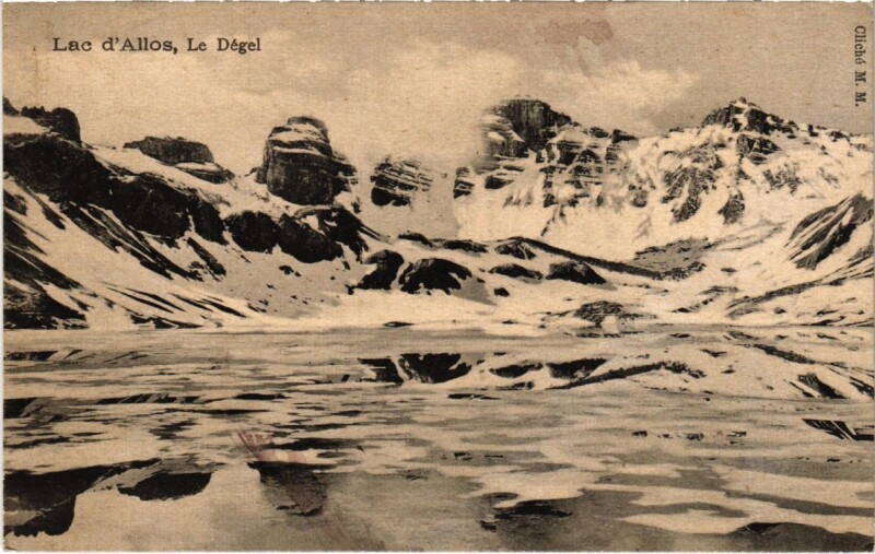Carte postale ancienne Lac d'Allos Le Degel à Allos