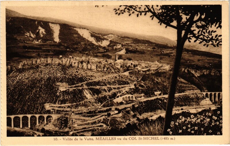 Carte postale ancienne Vallee du Var Meailles vu du Col Saint-Michel