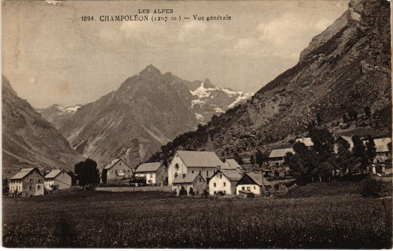 Carte postale ancienne Champoleon - Vue générale à Champoléon