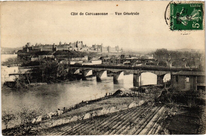 Carte postale ancienne Cité de Carcassonne - Vue générale à Carcassonne