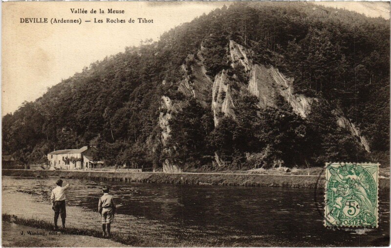 Carte postale ancienne Deville - Les Roches de Tihot à Deville
