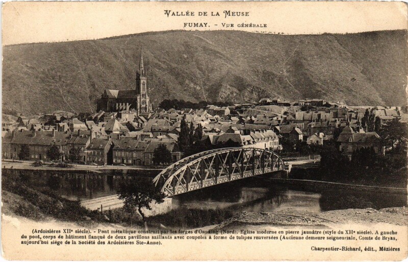 Carte postale ancienne Vallée de la Meuse - Fumay - Vue générale à Fumay