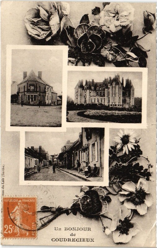 Carte postale ancienne Un bonjour de Coudrecieux à Coudrecieux