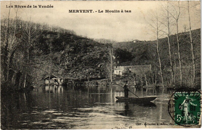 Carte postale ancienne Mervent - Le Moulin a tan à Mervent