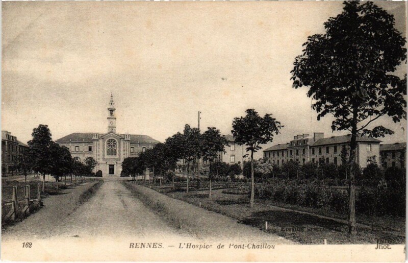 Carte postale ancienne Rennes - L'Hospice de Pont-Chaillou à Rennes