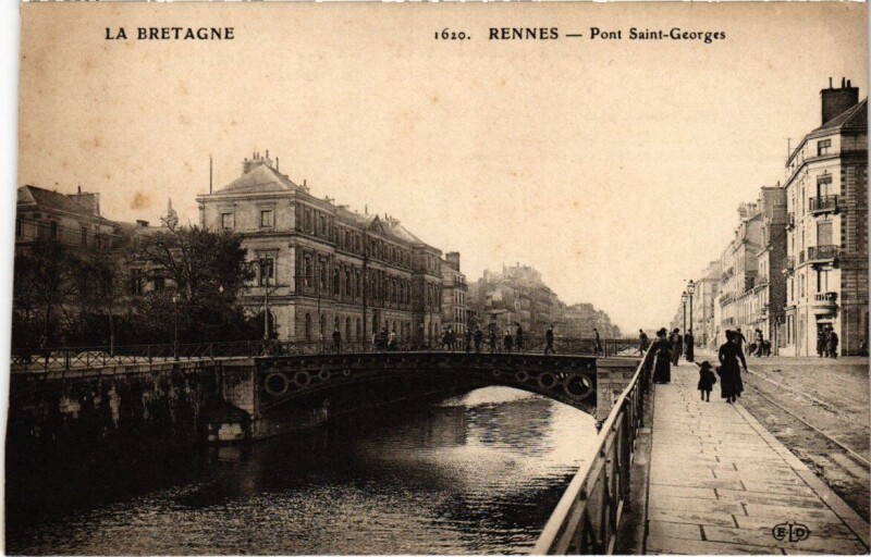 Carte postale ancienne Rennes - Pont Saint-Georges à Rennes