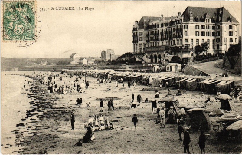 Carte postale ancienne Saint-Lunaire - La Plage à Saint-Lunaire