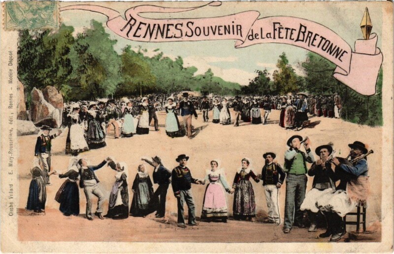 Carte postale ancienne Rennes Souvenir de la Féte Bretonne à Rennes