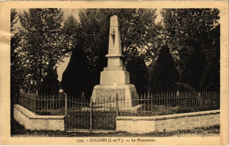 Carte postale ancienne Guichen - Le Monument à Guichen