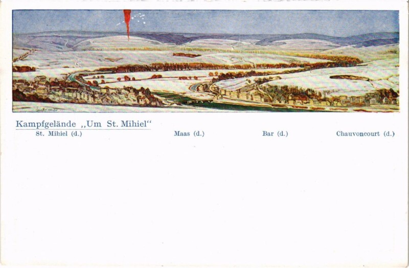 Carte postale ancienne Saint-Mihiel - Kampfgelade Um St. Mihiel - Maas - Bar - Panorama à Saint-Mihiel