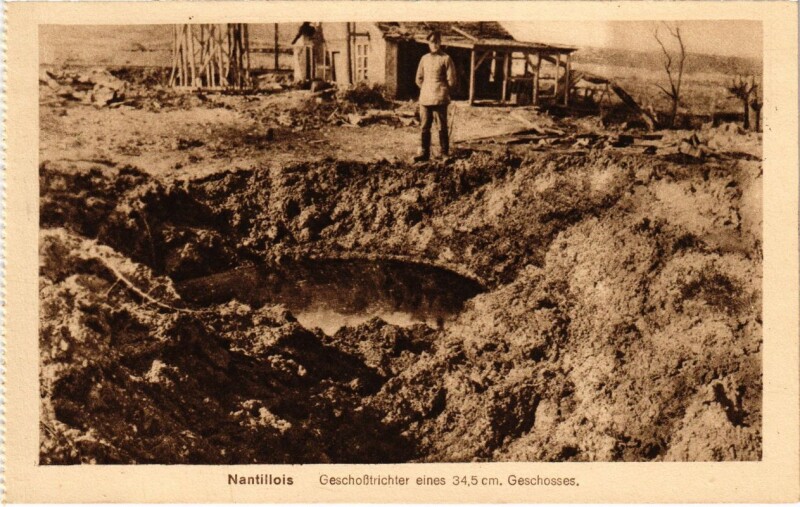 Carte postale ancienne Nantillois - Geschosstrichter Eines 34,5 Cm. Geschosses à Nantillois