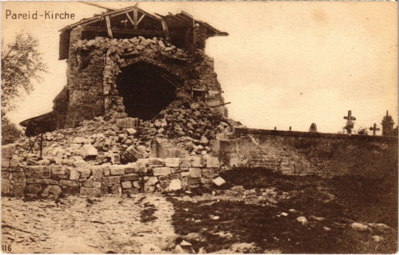 Carte postale ancienne Pareid - L'Eglise - Kirche - Ruines à Pareid