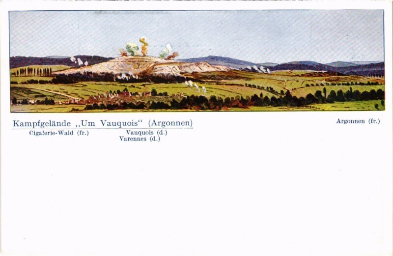 Carte postale ancienne Kampfgelande Um Vauquois - Argonnen - Varennes - Panorama à Vauquois