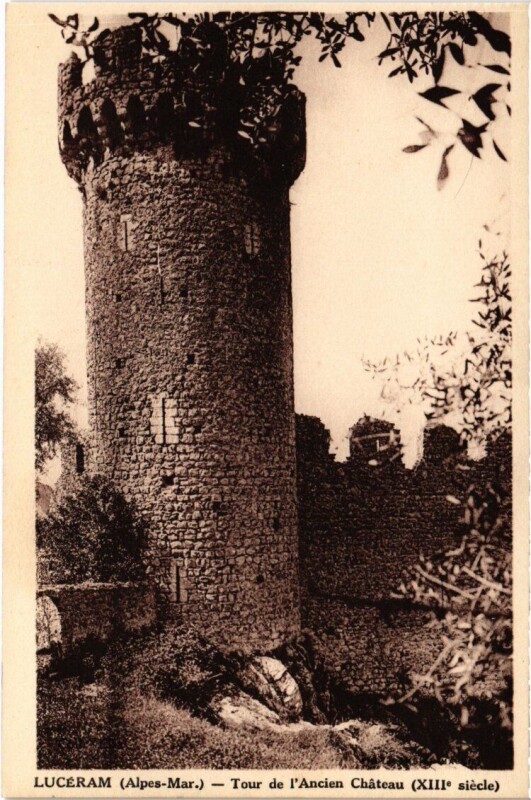 Carte postale ancienne Lucéram - Tour de l'Ancien Chateau à Lucéram