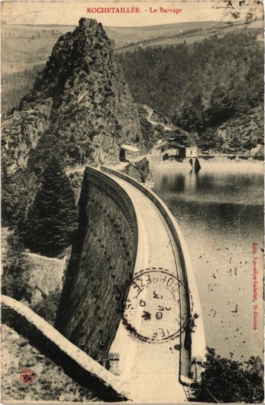 Carte postale ancienne Rochetaillée - Le Barrage à Roche