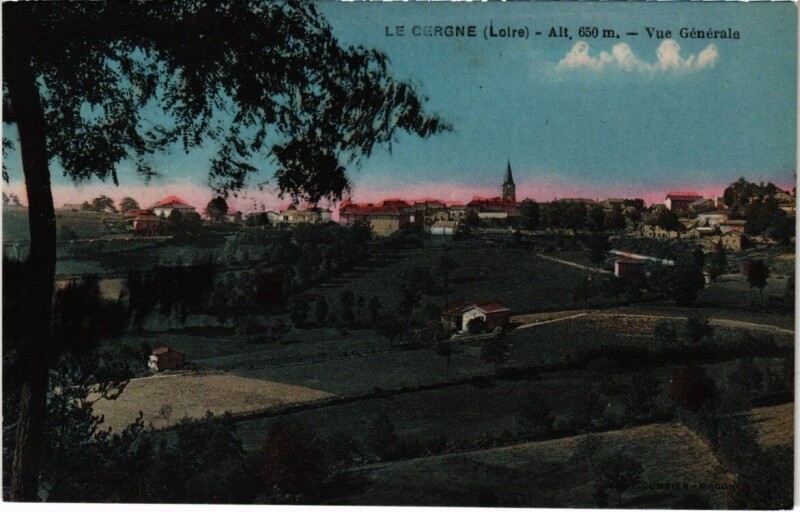 Carte postale ancienne Le Cergne - Vue générale au Cergne