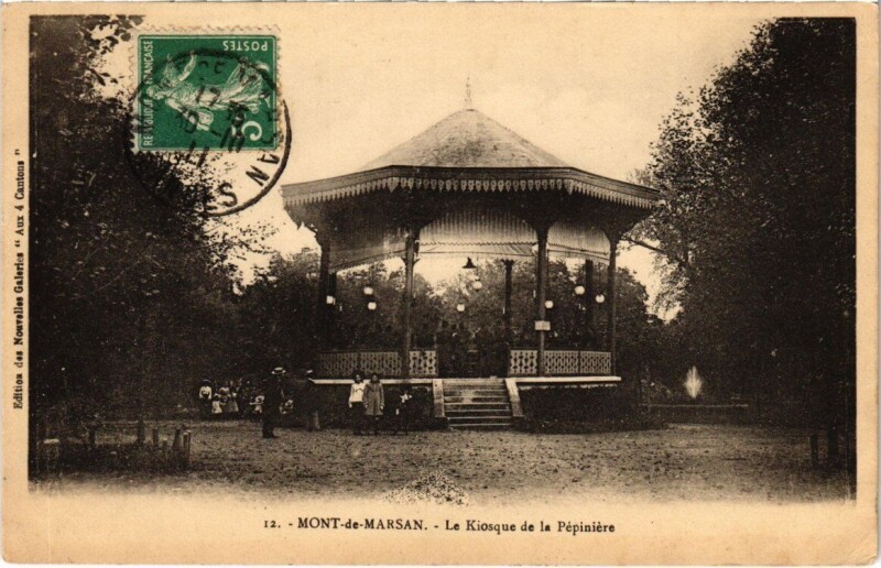Carte postale ancienne Mont-de-Marsan - Le Kiosque de la Pépiniére à Mont-de-Marsan