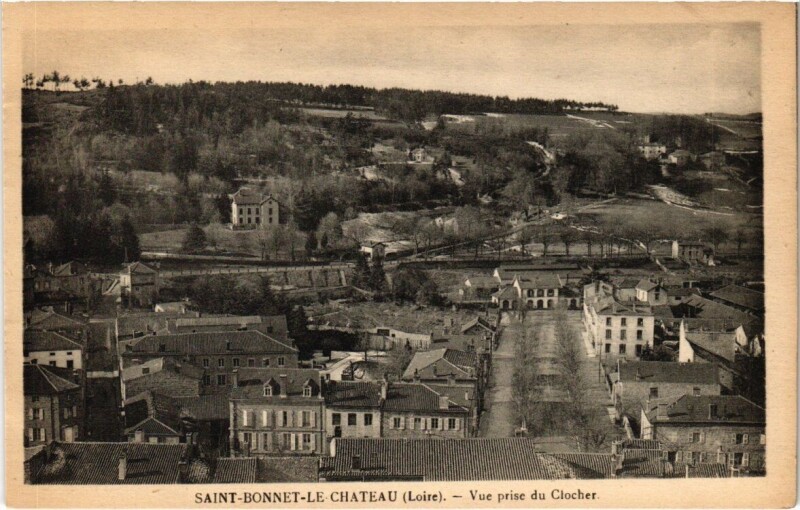 Carte postale ancienne Saint-Bonnet-le-Chateau - Vue prise du Clocher à Saint-Bonnet-le-Château