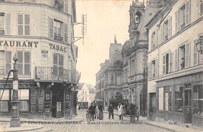 Carte postale ancienne Fontenay Aux Roses Rue Et Chateau Boucicaut à Fontenay-aux-Roses