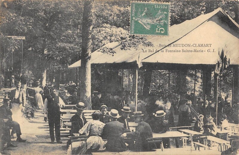 Carte postale ancienne Bois De Meudon Clamart Le Bal De La Fontaine Sainte Marie à Clamart