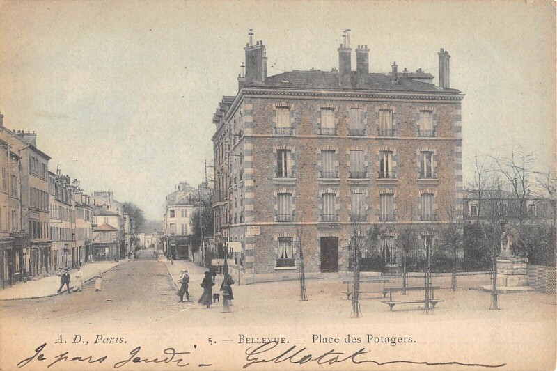 Carte postale ancienne Bellevue Place Des Potagers