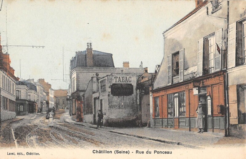 Carte postale ancienne Chatillon Rue Du Ponceau