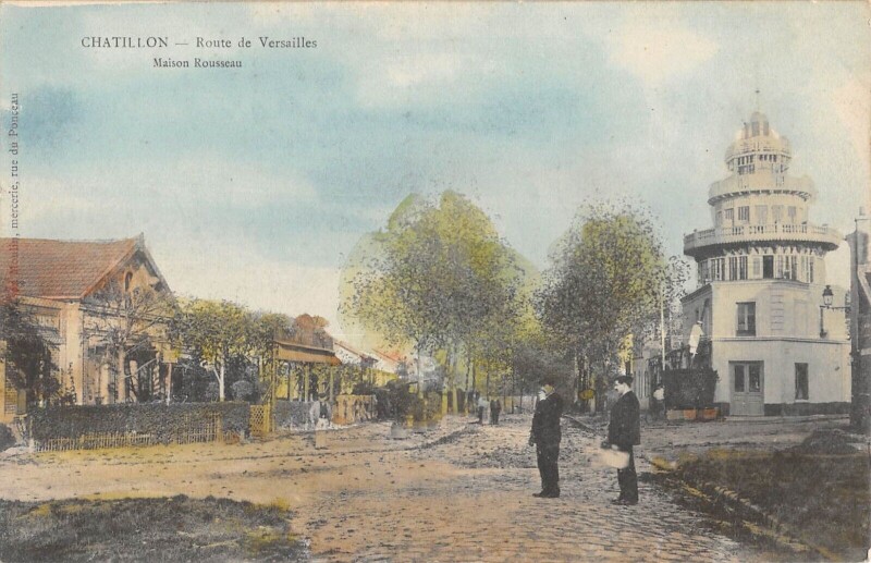 Carte postale ancienne Chatillon Route De Versailles Maison Rousseau