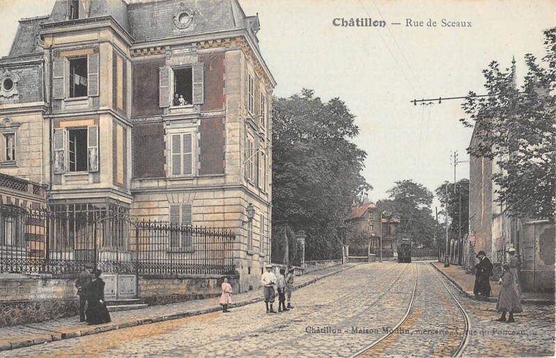 Carte postale ancienne Chatillon Rue De Sceaux à Sceaux