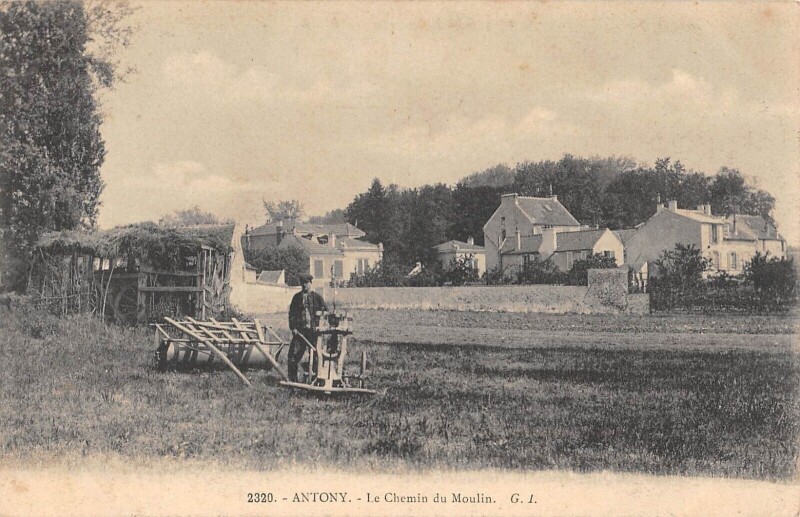 Carte postale ancienne Antony Le Chemin Du Moulin à Antony