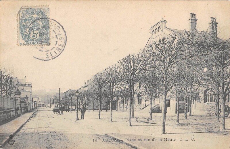 Carte postale ancienne Ablon Place Et Rue De La Marne