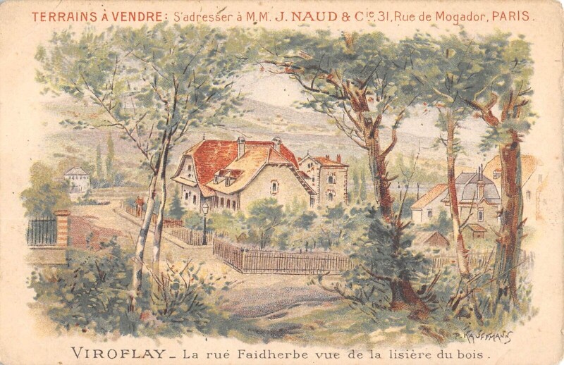 Carte postale ancienne La rue Faidherbe vue de fa lisière du bois à Viroflay