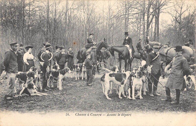 Carte postale ancienne Chasse A Courre Avant Le Depart