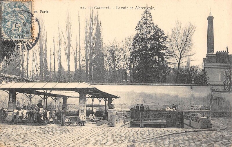 Carte postale ancienne Clamart Lavoir Et Abreuvoir à Clamart