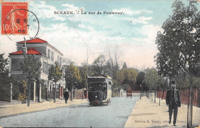 Carte postale ancienne Sceaux La Rue De Fontenay à Sceaux
