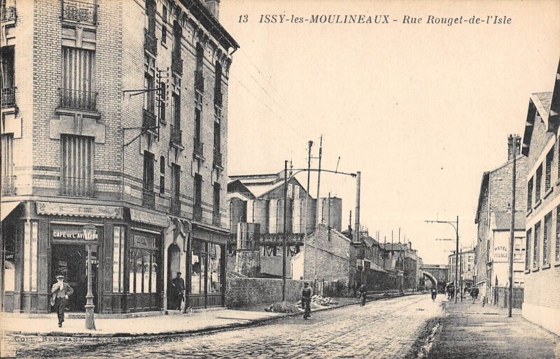 Carte postale ancienne Issy Les Moulineaux Rue Rouget De L'Isle à Issy-les-Moulineaux