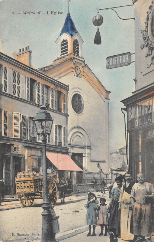 Carte postale ancienne Malakoff Eglise à Malakoff