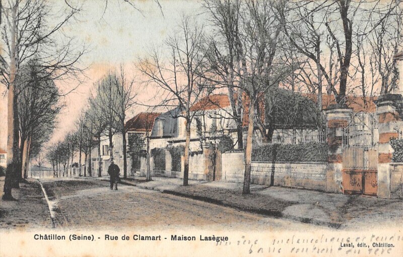 Carte postale ancienne Chatillon Rue De Clamart Maison Lasegue à Clamart