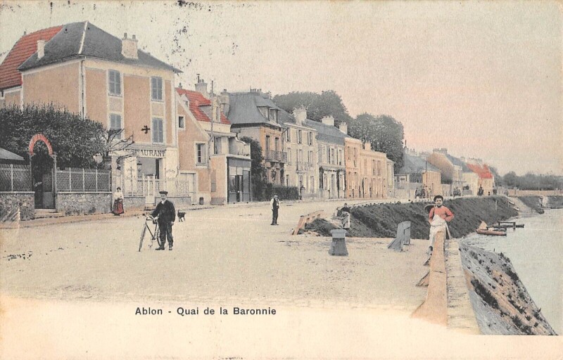 Carte postale ancienne Ablon Quai De La Baronnie