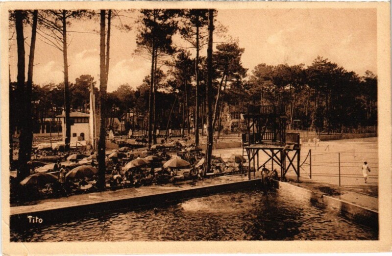 Carte postale ancienne Hossegor - Le Sporting - La Piscine - Le Tennis