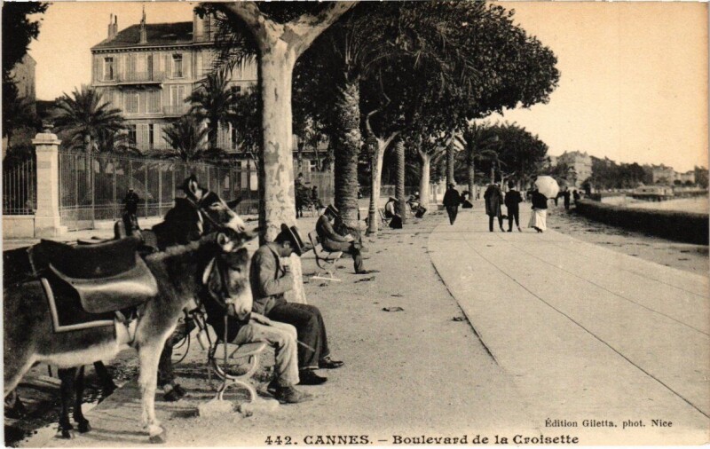 Carte postale ancienne Cannes - Boulevard de la Croisette à Cannes