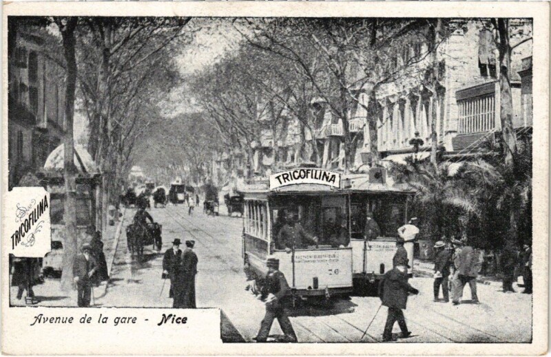 Carte postale ancienne Avenue de la gare - Nice